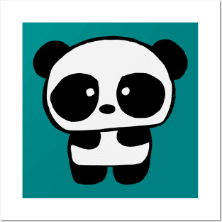 Cute Baby Panda - Teal Posters and Art